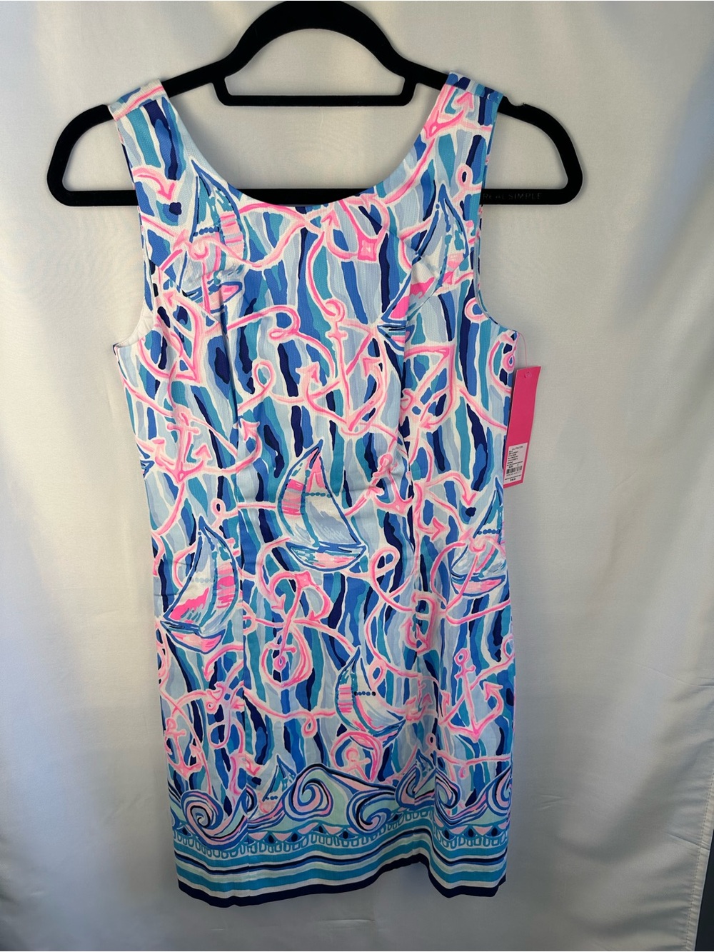 Lilly Pulitzer Mila stretch dress, 005649126P, size0, skim blue reel naum-NWT